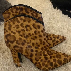 Marc Fisher genuine cow hair leopard bootie